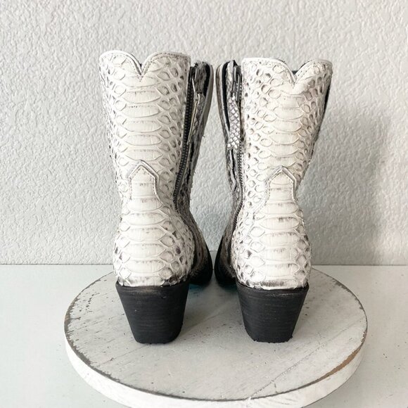 Lane VICKSON Womens Cowboy Bootie 7 SnakeSkin Black Western Cowgirl Short Boots - Picture 3 of 11